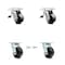 Service Caster 4 Inch Phenolic Caster Set with Roller Bearings 2 Brakes 2 Swivel Locks SCC SCC-TTL30S420-PHR-2-BSL-2 - alternate 1